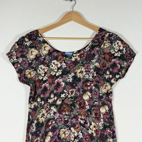 All That Jazz Sz 11 12 Dress Purple Floral Womens Vintage Y2K Cottagecore Indie - Picture 2 of 6